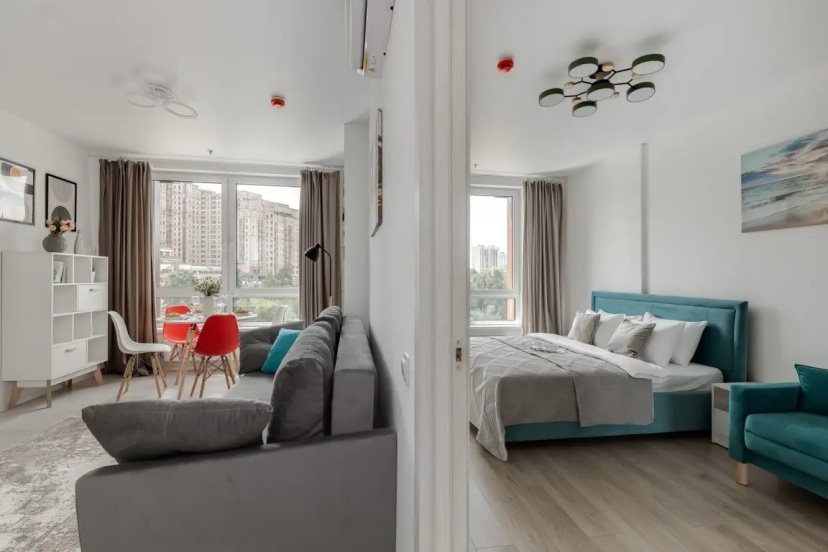 Апартаменты SMART LOFTS | Moon River | Отдельная спальня | Медцентры (ФМБА, ЛОР) | Крокус — комфортный отель в Москве