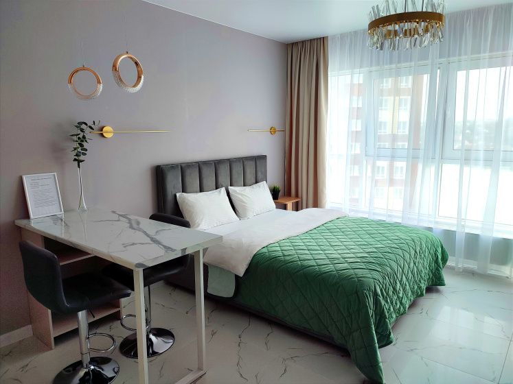Квартира Enigma Apartments - Студия с панорамным видом в ЖК Аквамарин — забронировать отель в Ульяновске