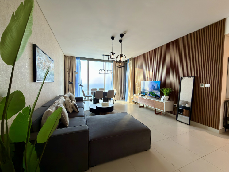 Апартаменты Sunset Sea View Dubai Ain & Palm Views 5242 Emaar — отель с удобствами в Дубае
