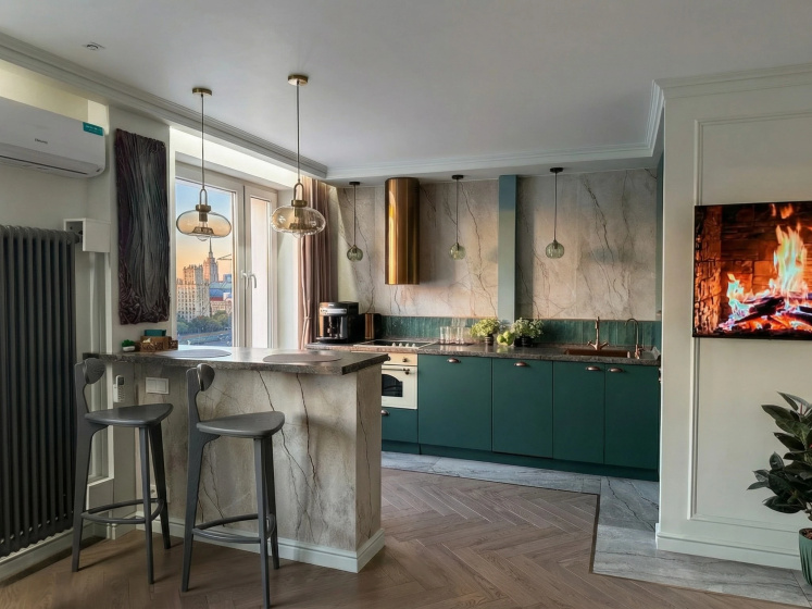 Квартира Top Rooms: Евродвушка на Саввинской набережной с видом на Москва Сити — забронировать отель в Москве