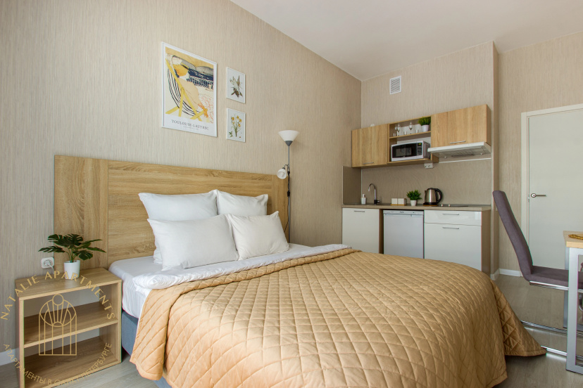Цены на Апартаменты Студия Natalie Apartments Пулковское шоссе 14с6 в Санкт-Петербурге