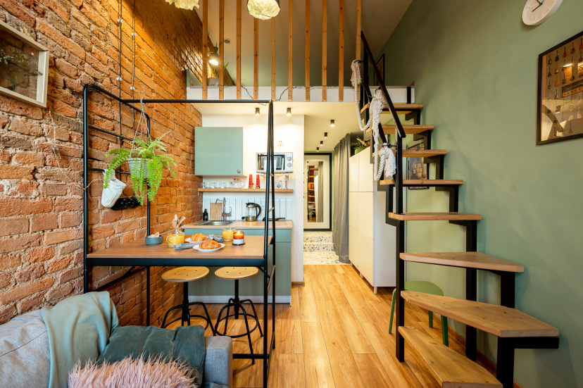 Апартаменты Green Loft Neva View с видом на Неву — забронировать отель в Санкт-Петербурге