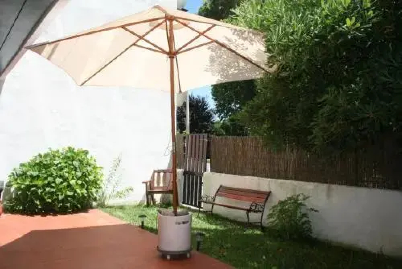 At the beach with a private garden