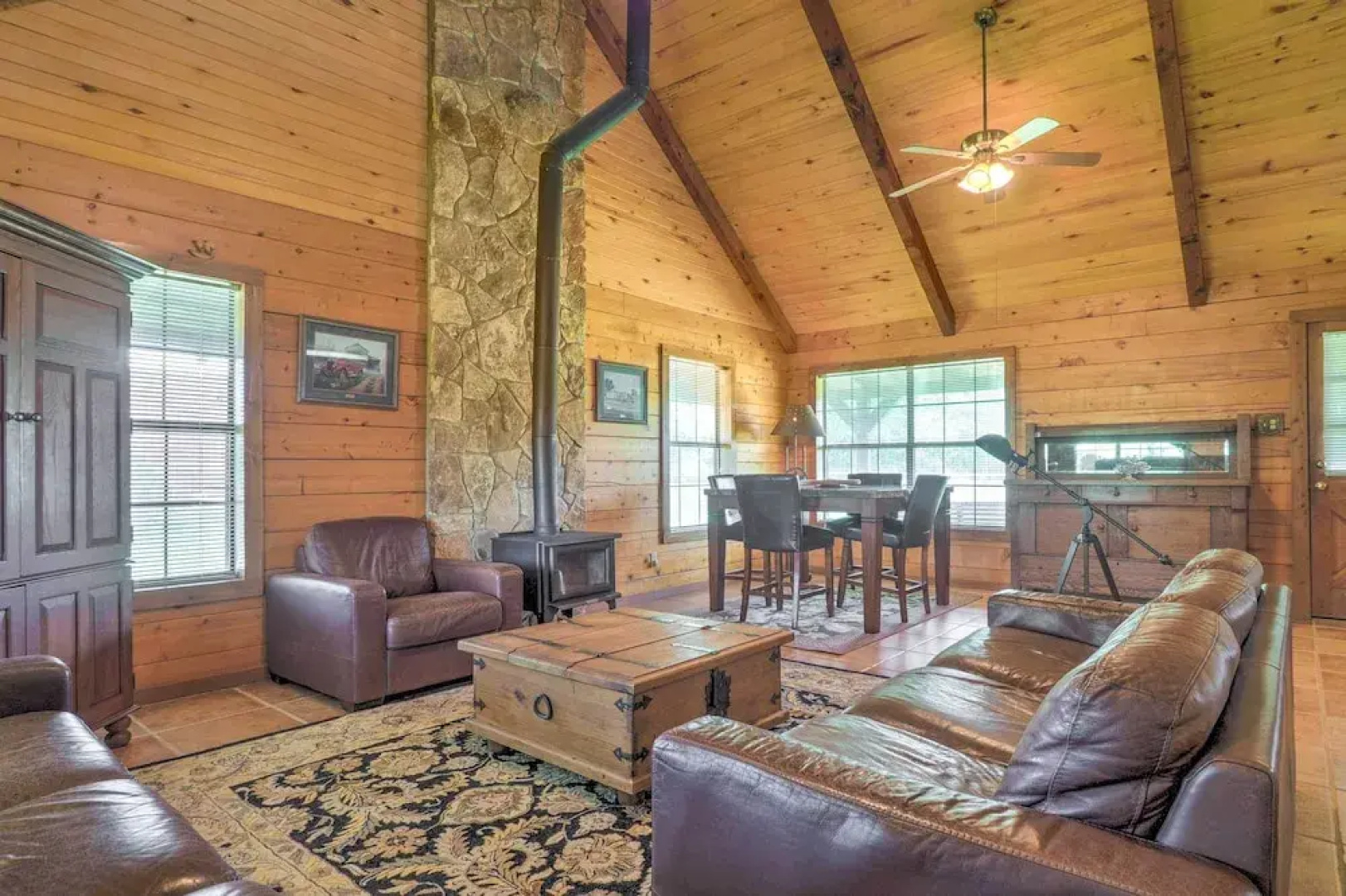 On Farm: Rustic Carmine Log Cabin w/ Porch!