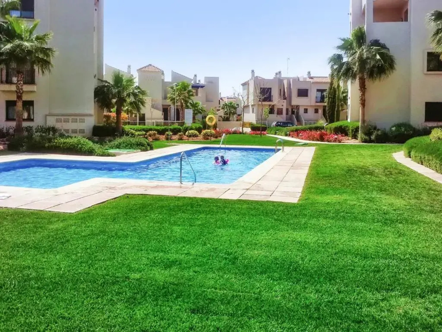 3 bedrooms appartement with shared pool furnished garden and wifi at San Javier 1 km away from the beach