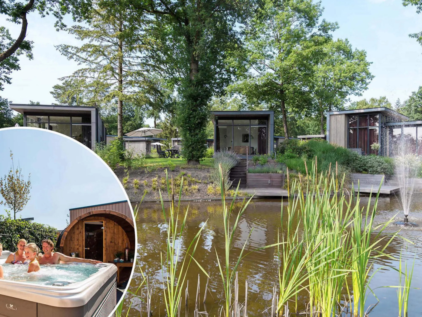 Modern chalet with outdoor sauna and spa, in a holiday park, near the Veluwe