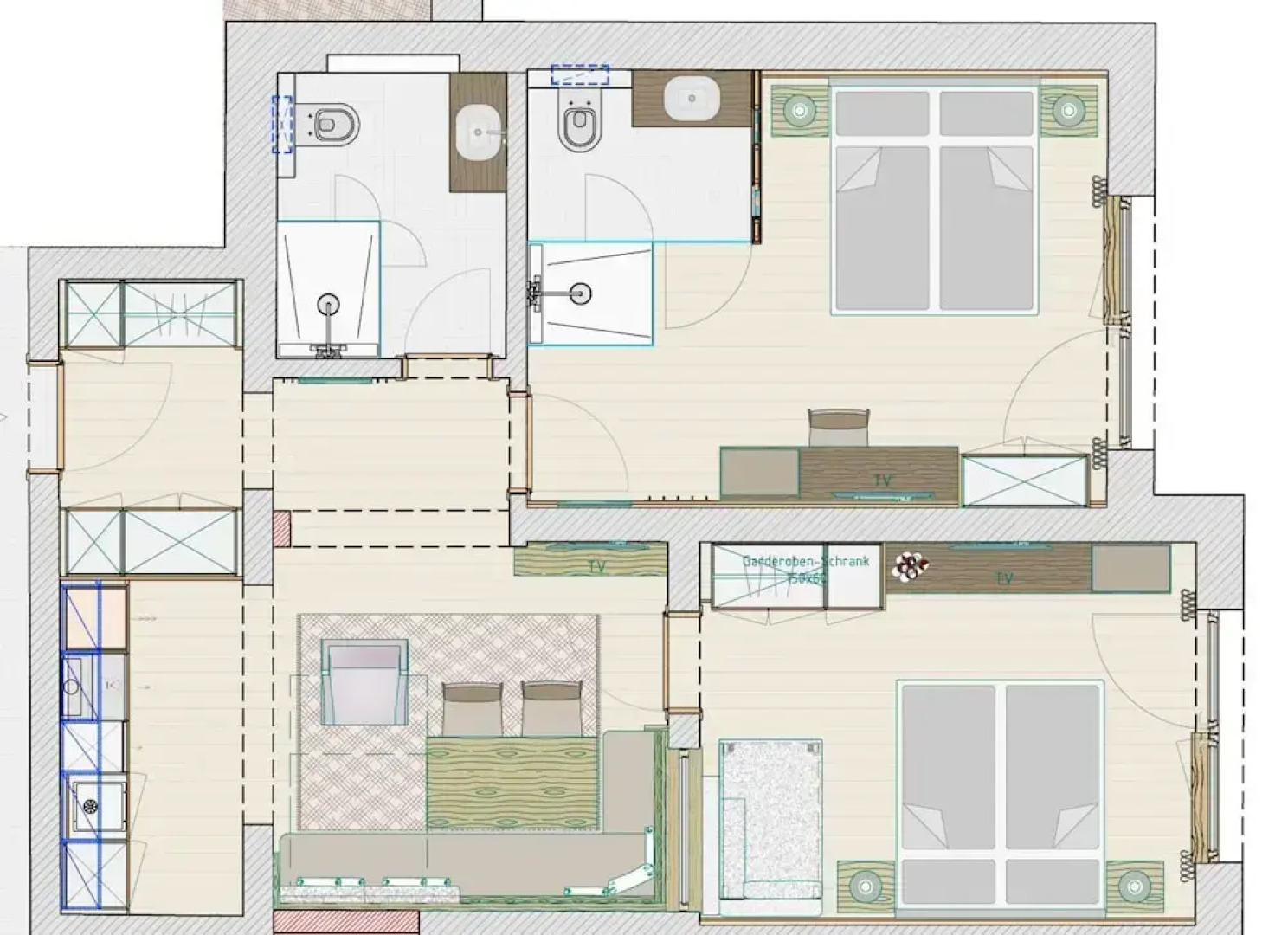 Ferienwohnung mit 2 Schlafzimmern fur 4 Personen
