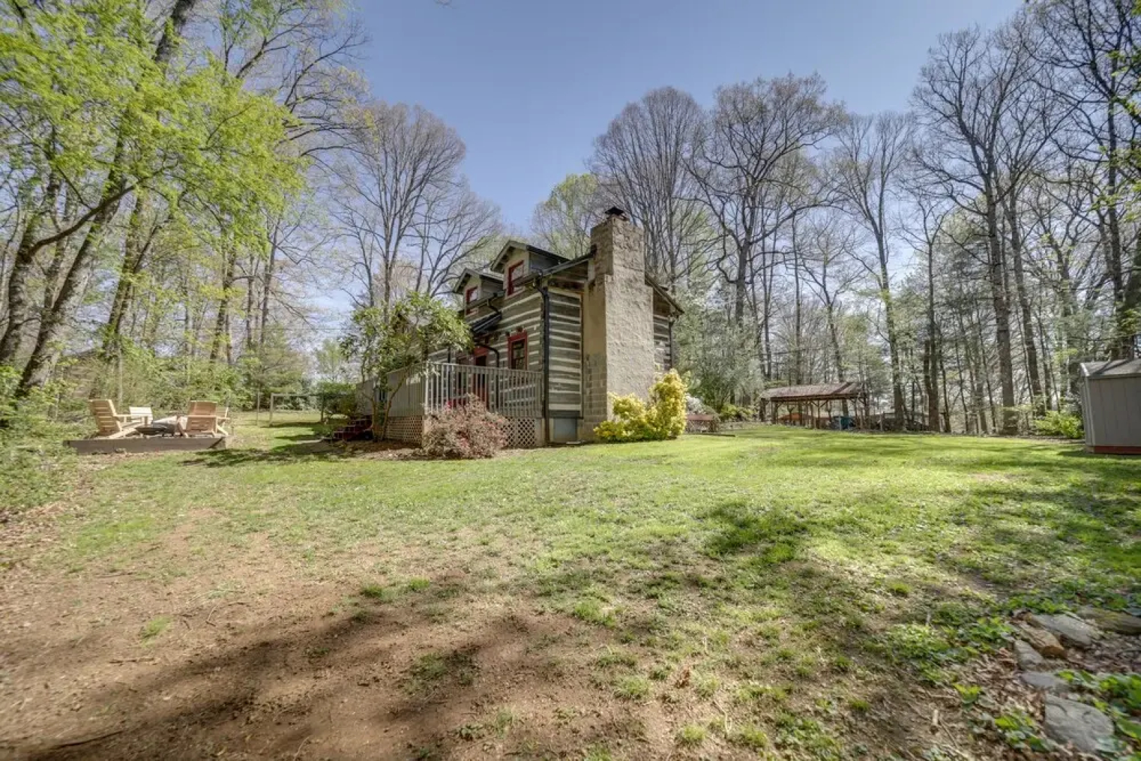 Restored Candler Log Cabin w/ Private Office!