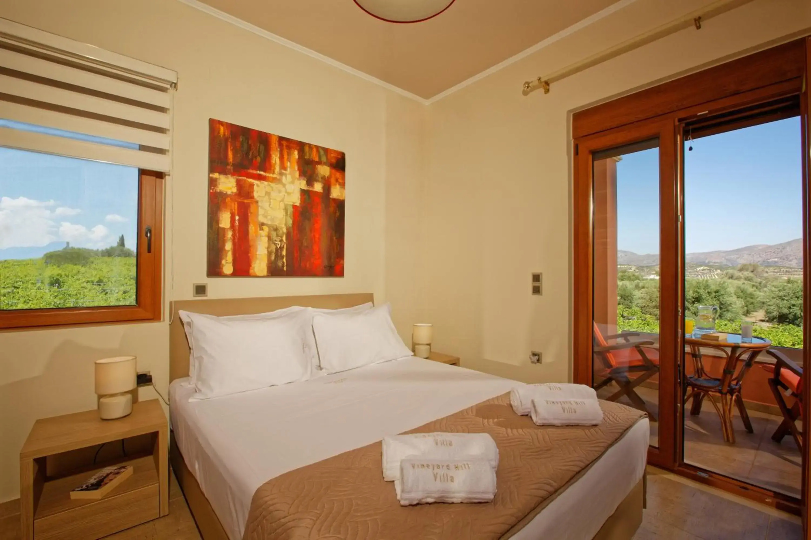 Cretan Vineyard Hill Villa Private Pool, Panoramic View, Beautiful Vineyard