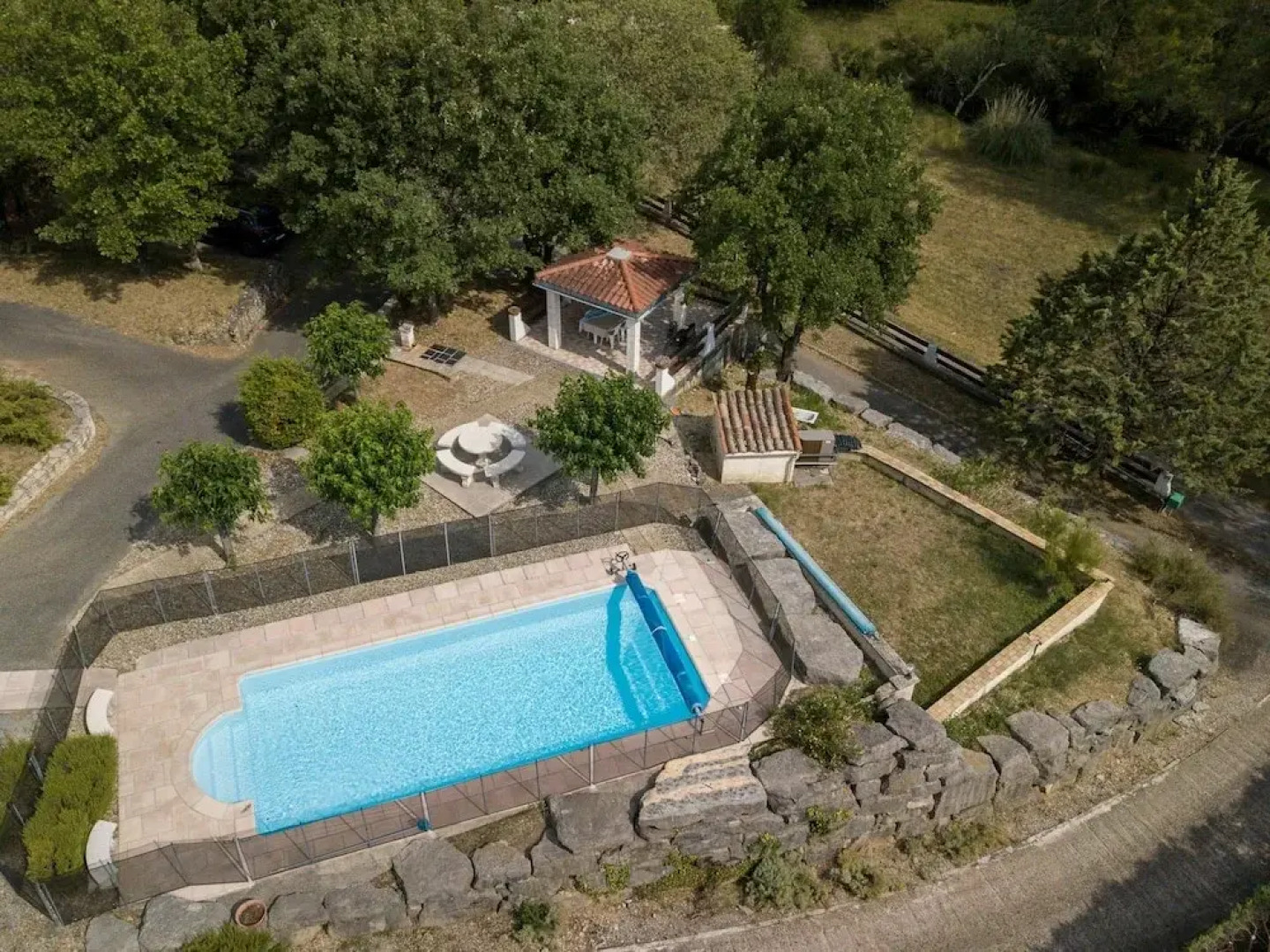 Cottage in Uzer With Pool, Terrace, Garden, Deckchairs