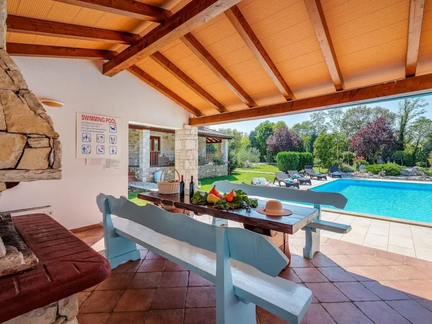 Rustically Furnished Villa With Swimming Pool and Spacious Yard Near Labin