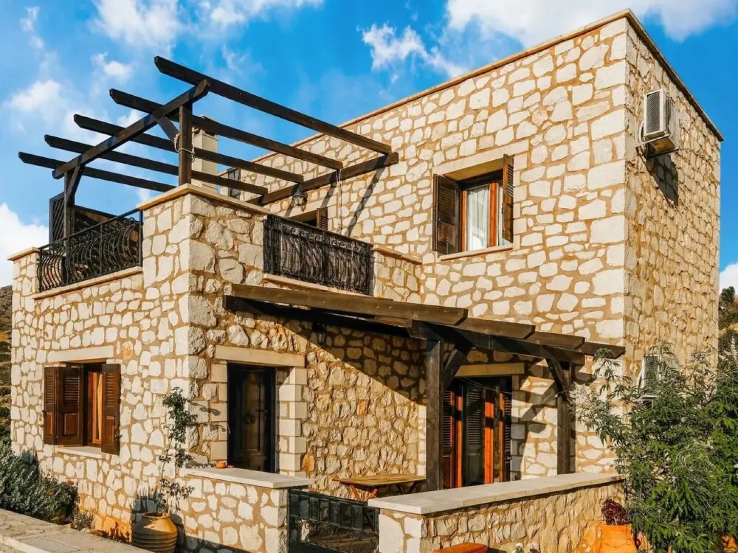 Stone Holiday Home in Lagkada with Garden Offering Sea Views