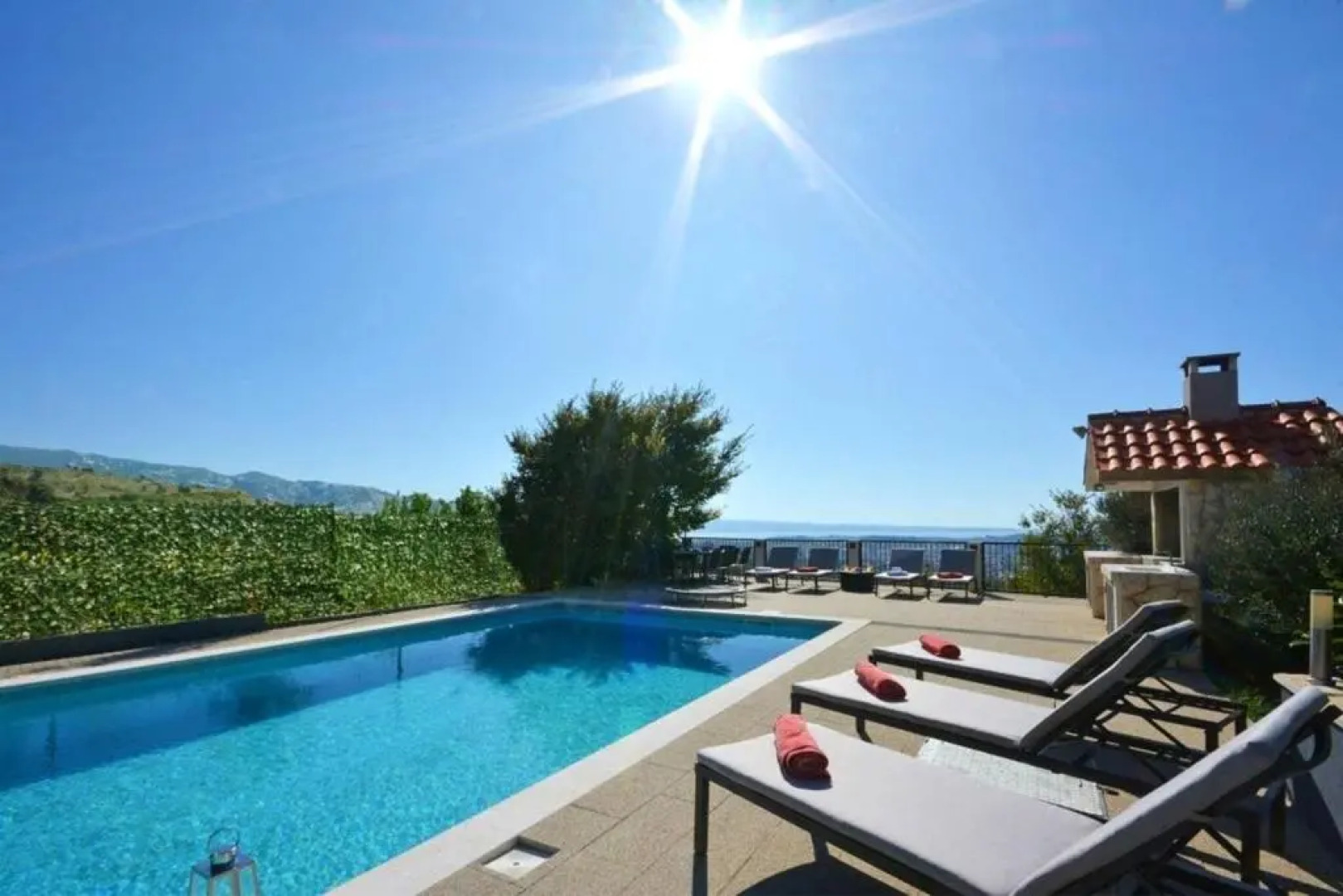 Villa with 4 bedrooms in Solin with wonderful sea view private pool enclosed garden 5 km from the beach