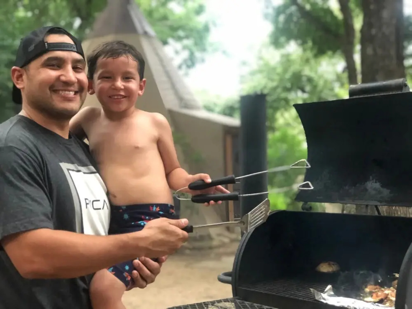 Yellow Flower Tipis 5 on Guadalupe River - Campsite