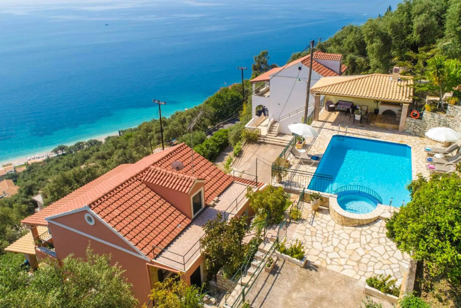 Villa Aris Large Private Pool Walk to Beach Sea Views A C Wifi - 2453