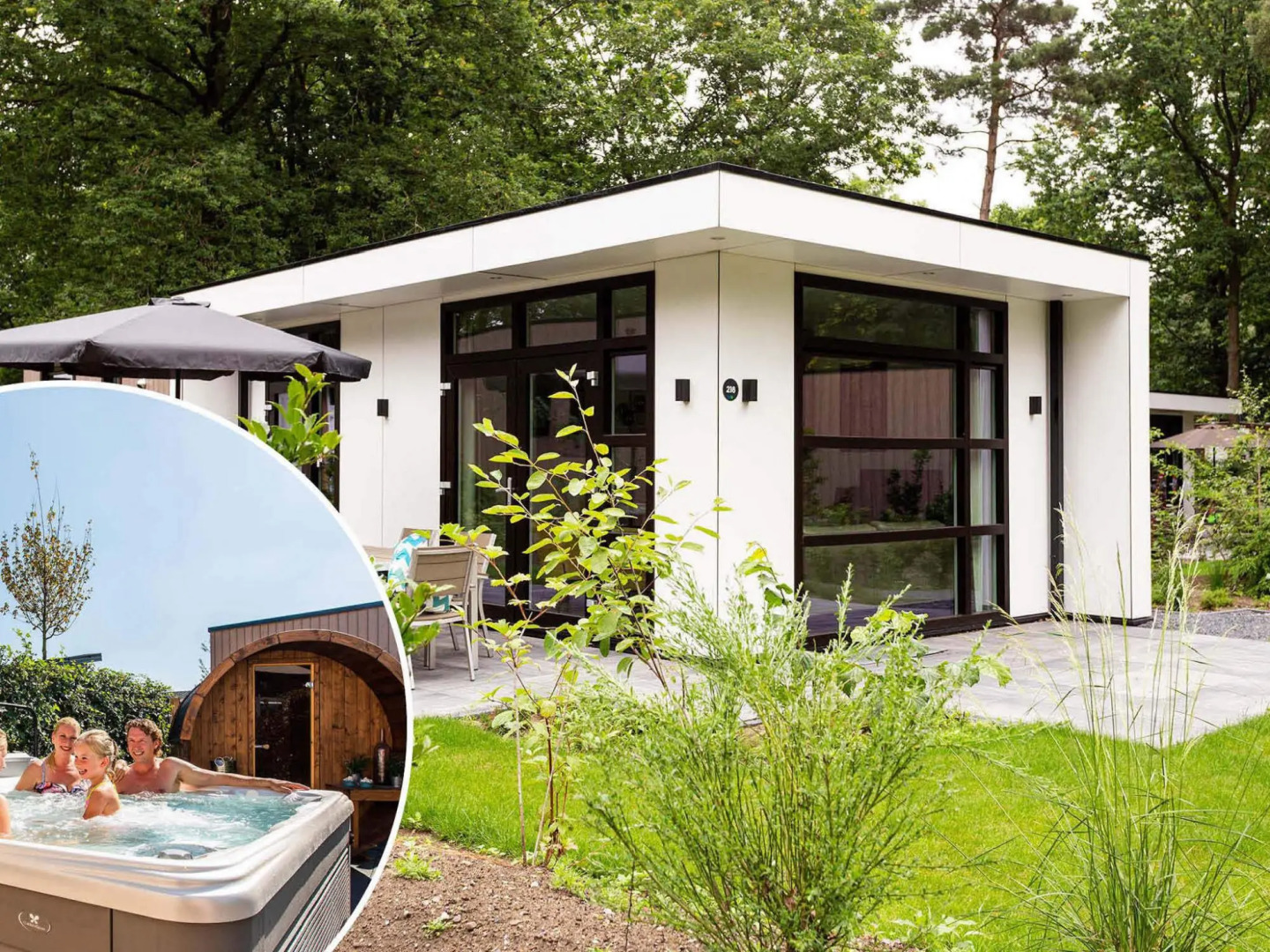 Luxurious chalet with sauna and spa, in a holiday park located near the Veluwe