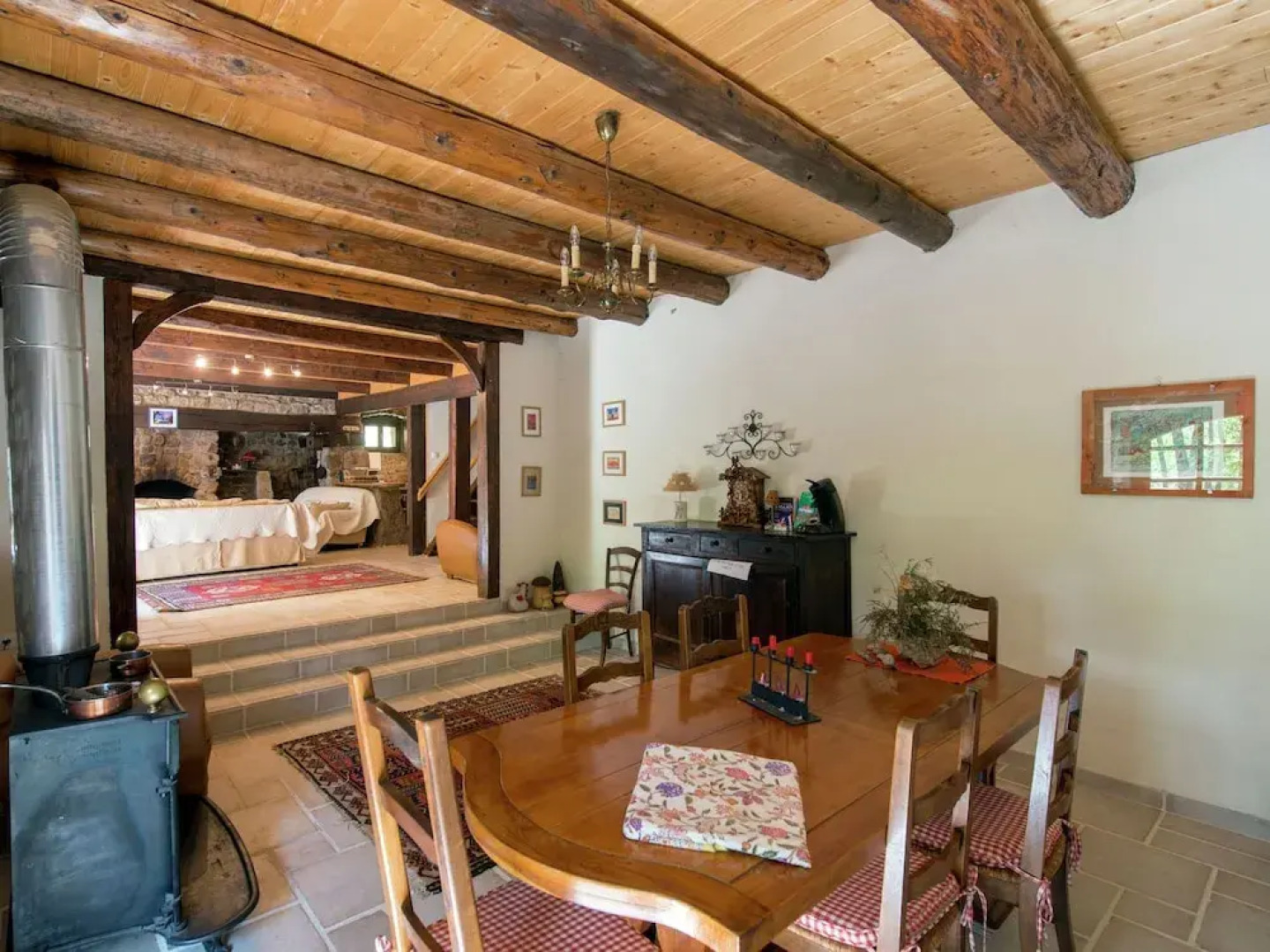 Beautiful Stone Farmhouse in Mountain Forest Setting