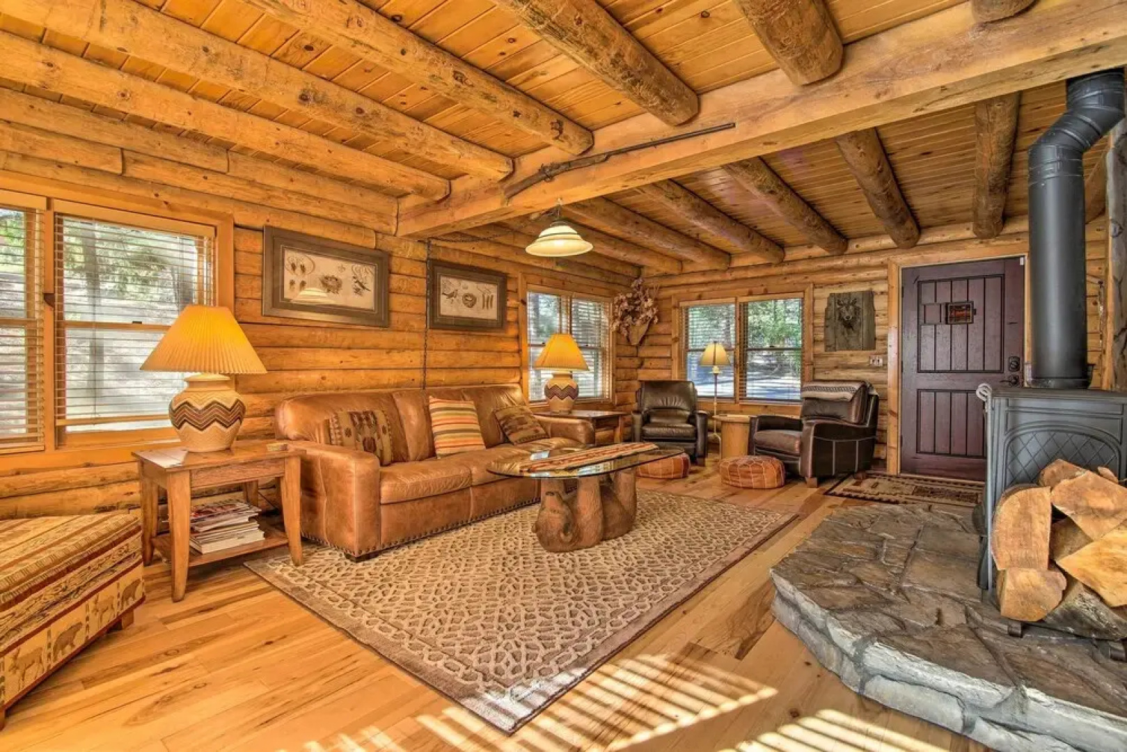 5 Mi to Hiking: Custom Cabin w/ Deck in Arnold!