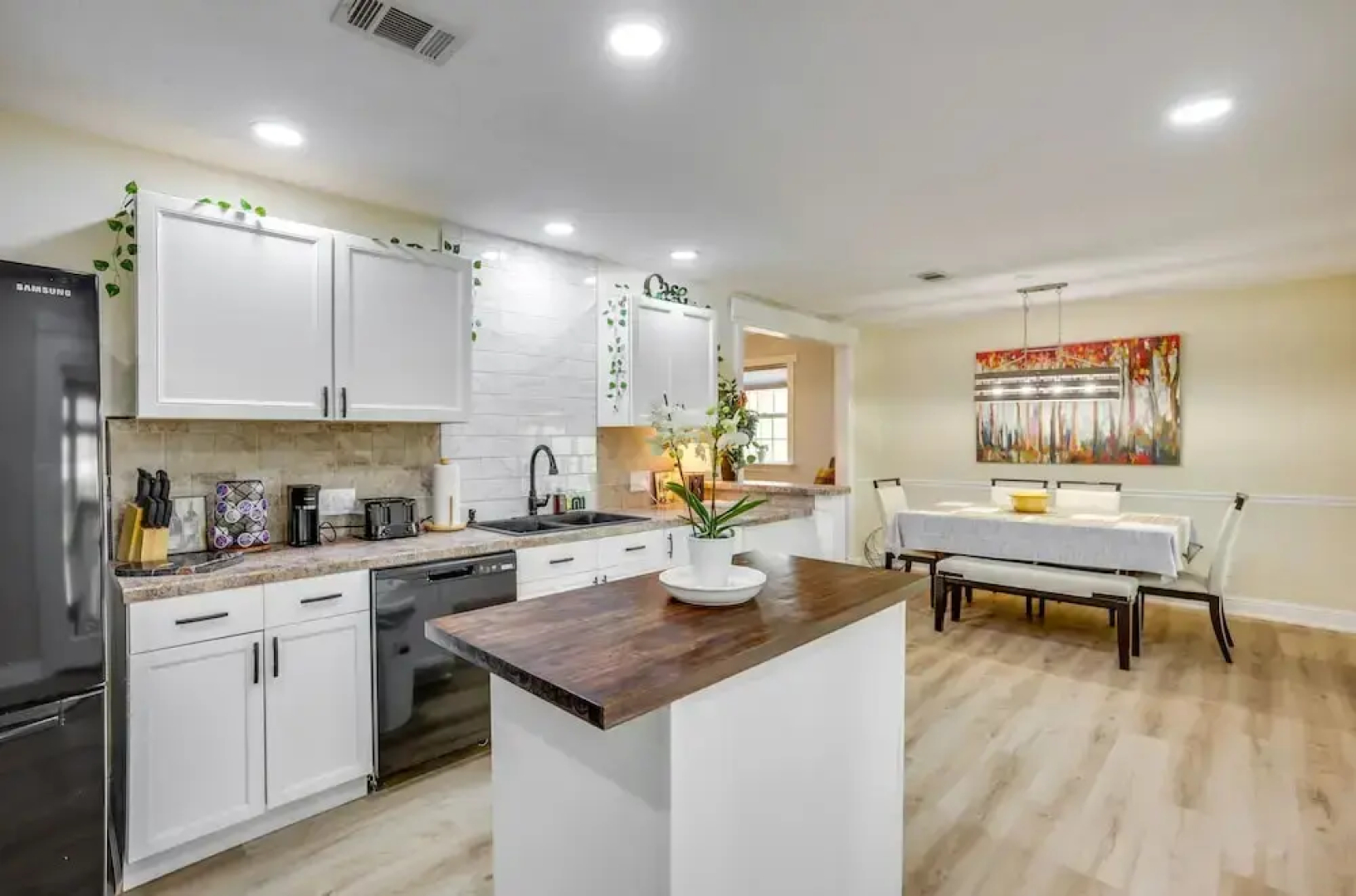 Backyard, Deck & Fire Pit: Conroe Getaway