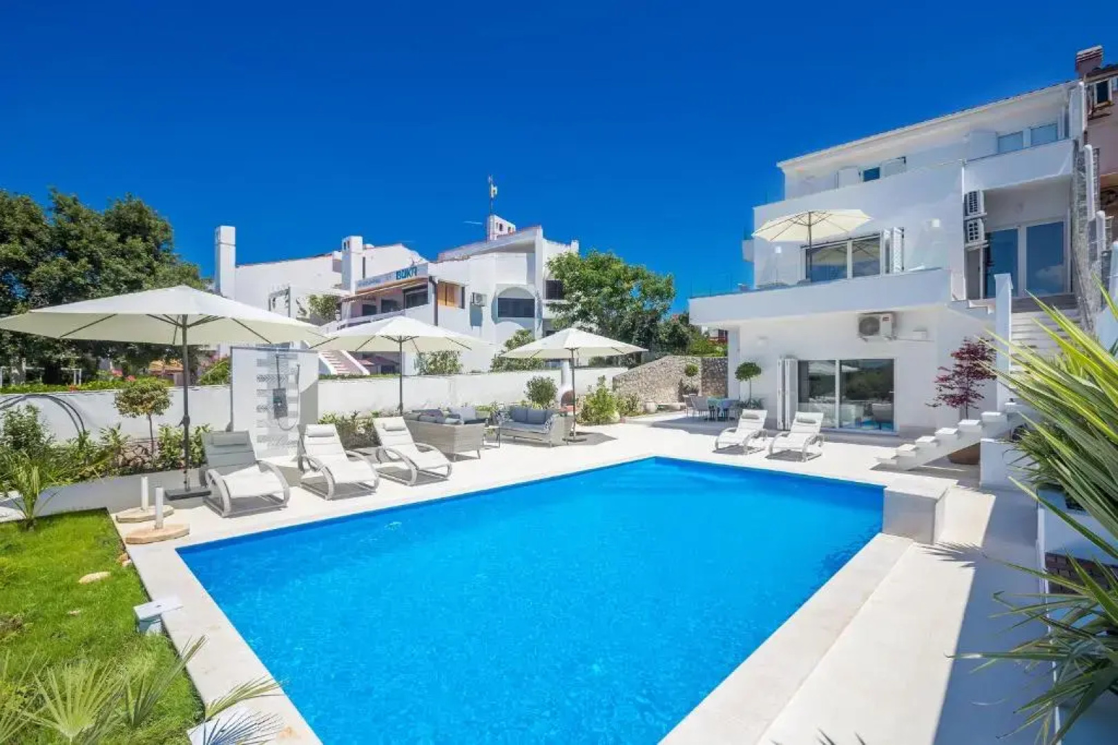 Luxury villa Punat with pool with sea view , 50m from the beach