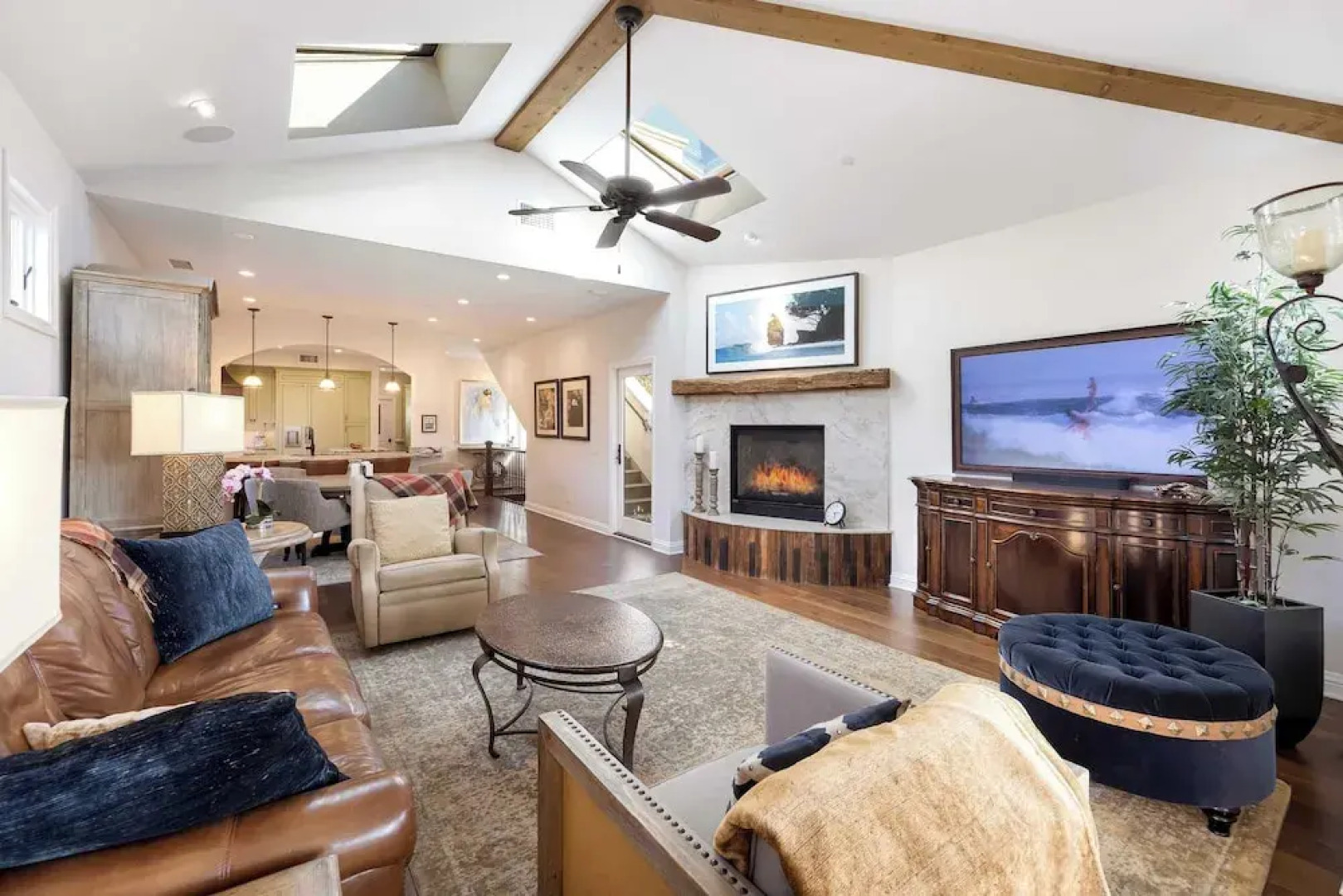 Seventh & Shore Stylish Seal Beach Home w/ Elevator, Fireplace + Bold Design