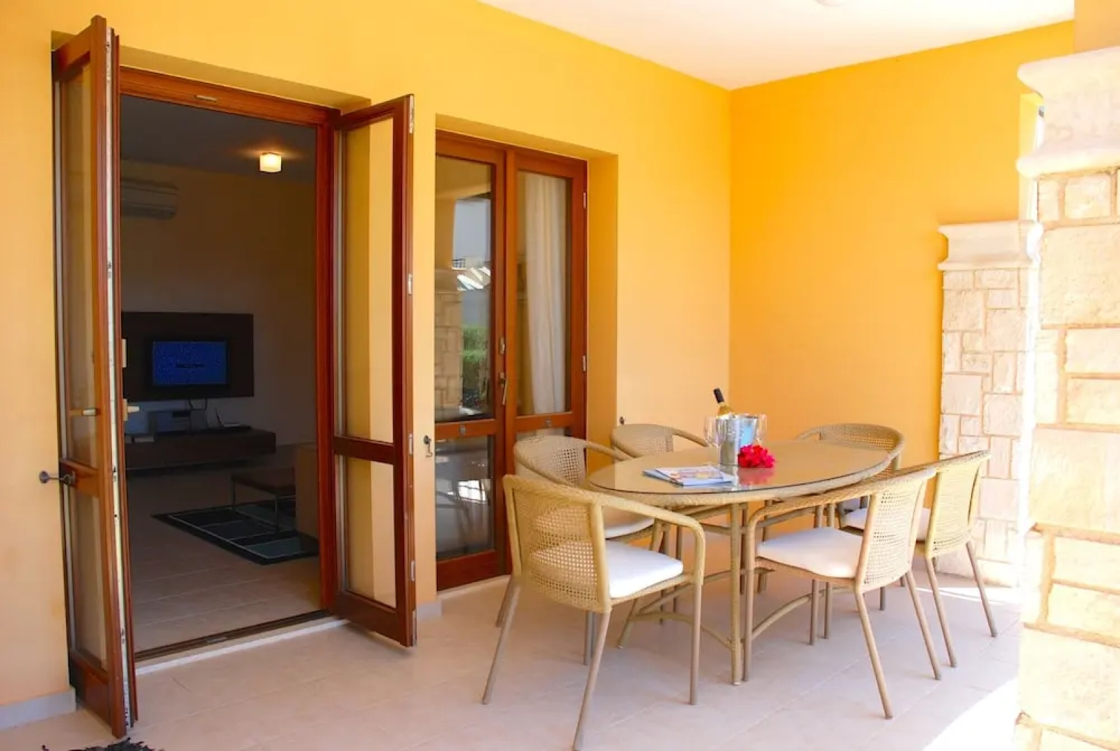 Charming 2 bedroom ground floor apartment 'CB01' - with private garden, communal pool and resort facilities, Theseus Village on Aphrodite Hill