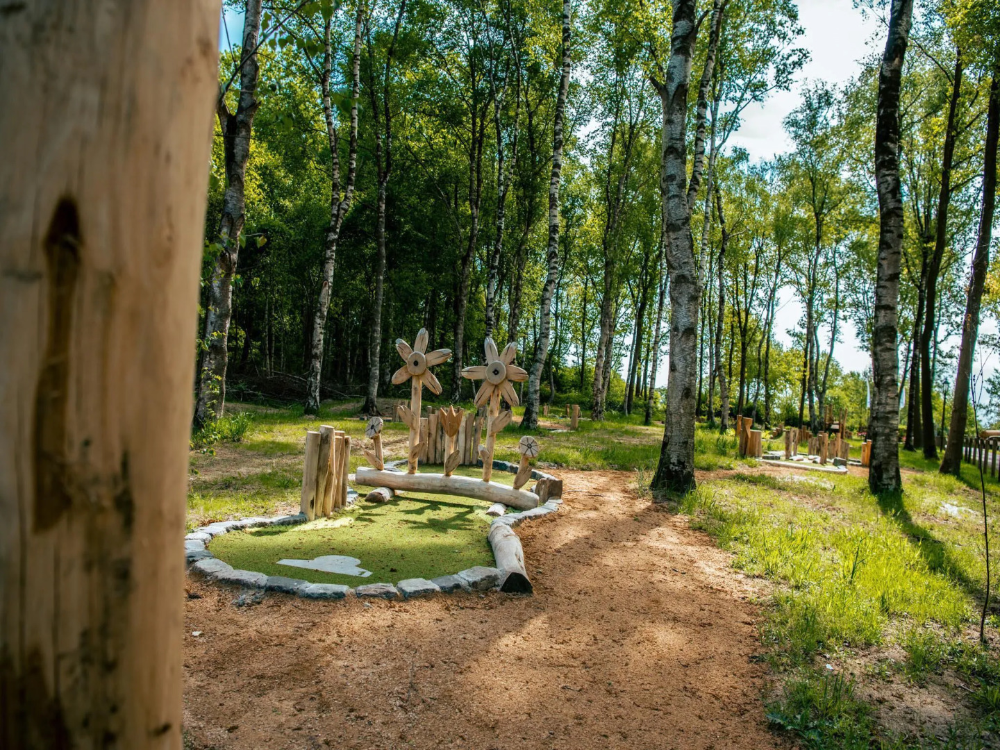 Wooden chalet with microwave, on a holiday park near three national parks