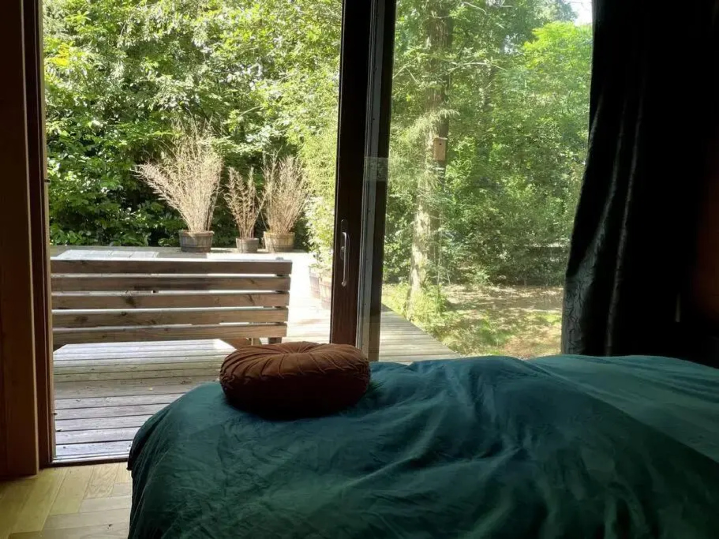 Houten bosvilla met sauna en 2 slaapkamers