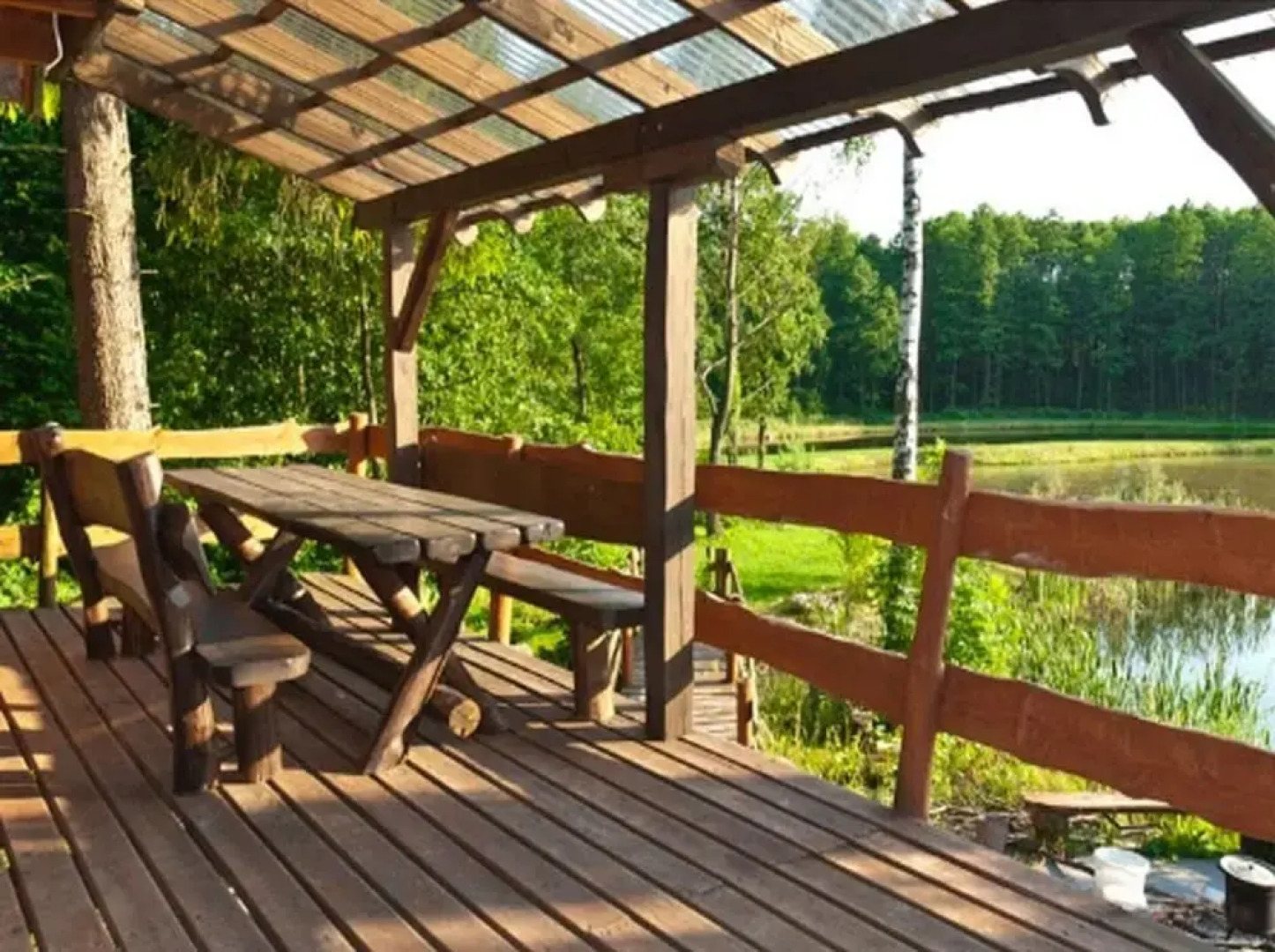 Rustic Riverside Cabin in Forest