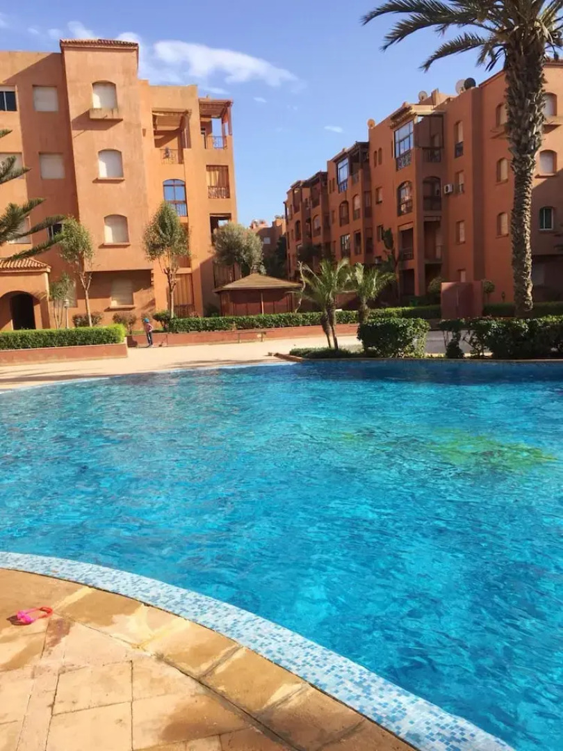 Apartment with 2 Bedrooms in Mohammédia, with Wonderful Sea View, Pool Access, Furnished Garden - 200 M From the Beach