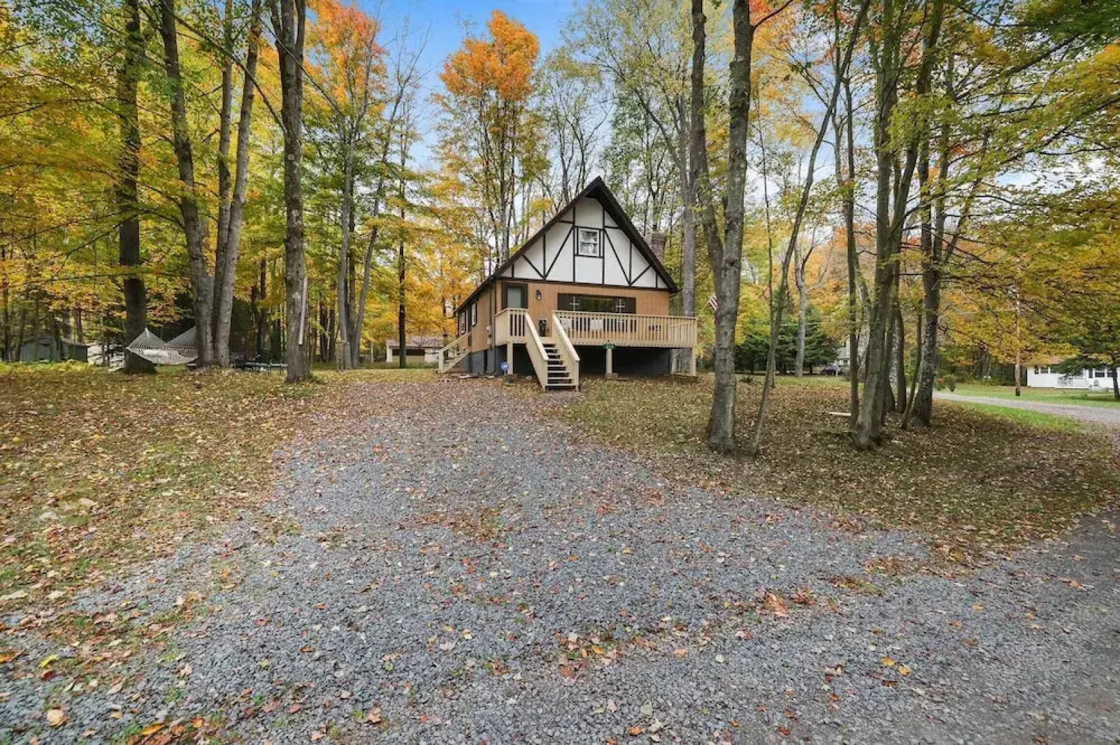 Game Room & Fire Pit: Tree-lined Pocono Lake Cabin