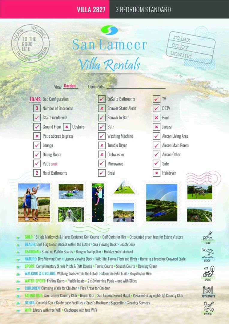 San Lameer Villa Rentals  2827