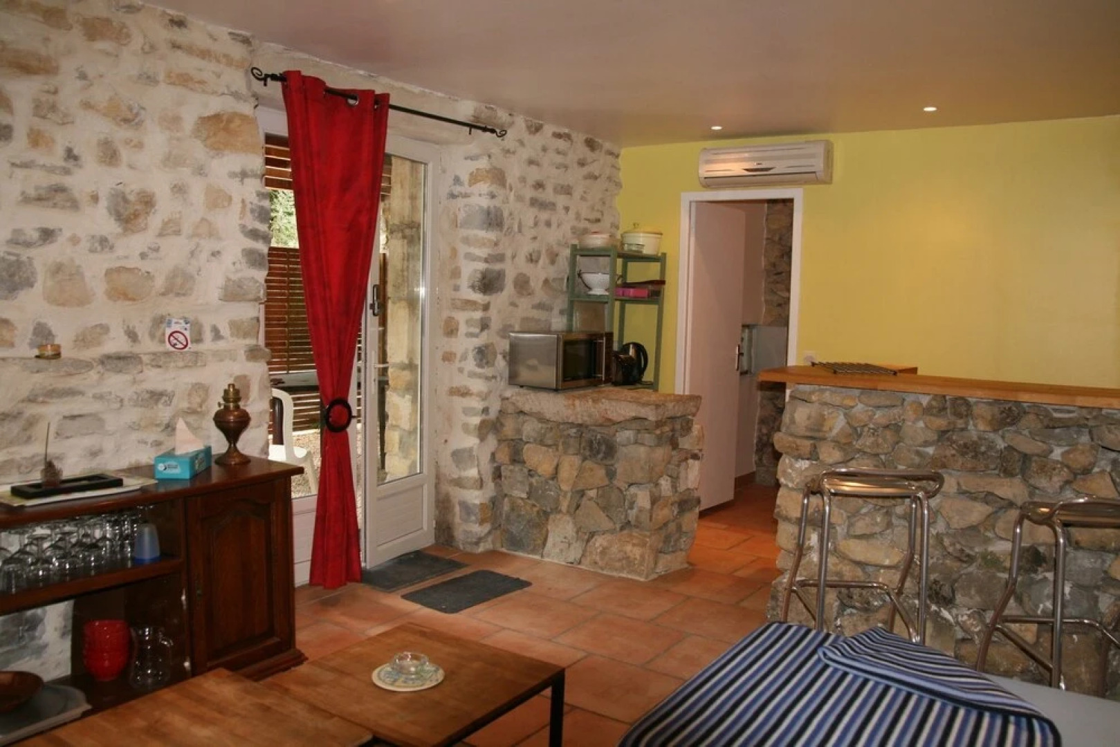 Studio in Grospierres, With Wonderful Mountain View, Pool Access, Encl