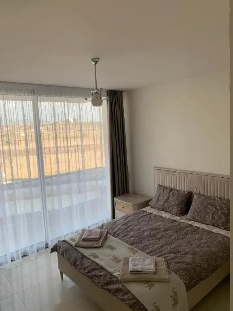 Stunning 2 plus 1 apartment for rent in ABELIA RESIDENCE at Bogaz with beautiful sea and mountains views