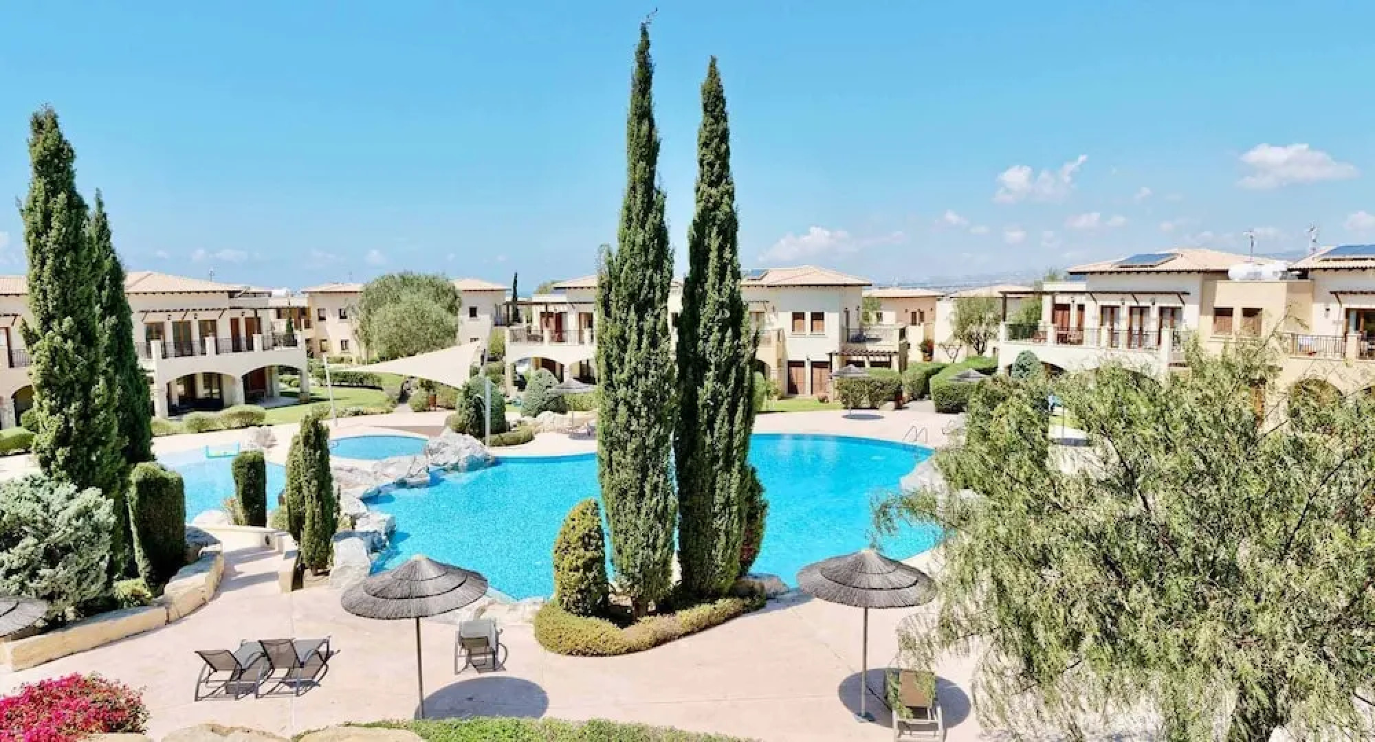 Fantastic 3 bedroom pool side ground floor apartment 'BE01'; communal pool and resort facilities, Theseus Village on Aphrodite Hills Resort