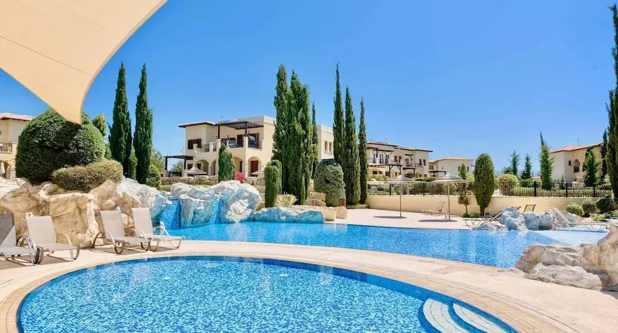 Fantastic 3 bedroom pool side ground floor apartment 'BE01'; communal pool and resort facilities, Theseus Village on Aphrodite Hills Resort