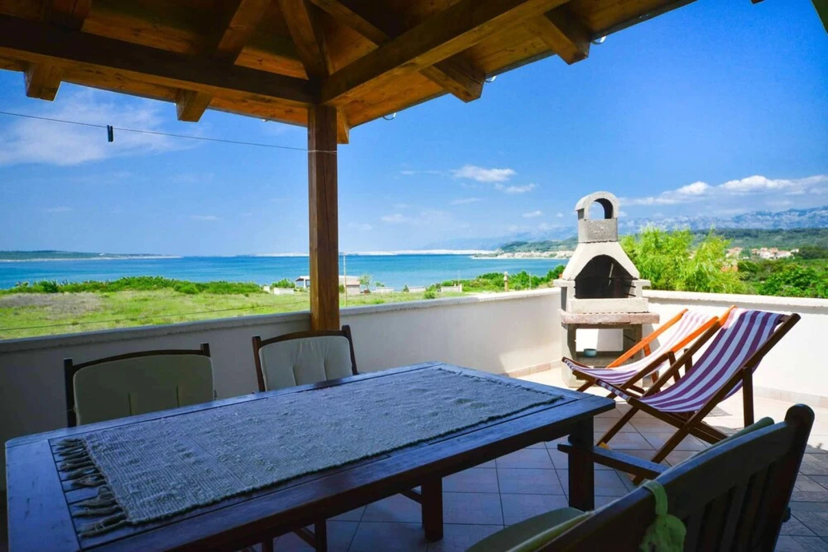 Apartment With one Bedroom in Ljubac, With Wonderful sea View, Pool Ac