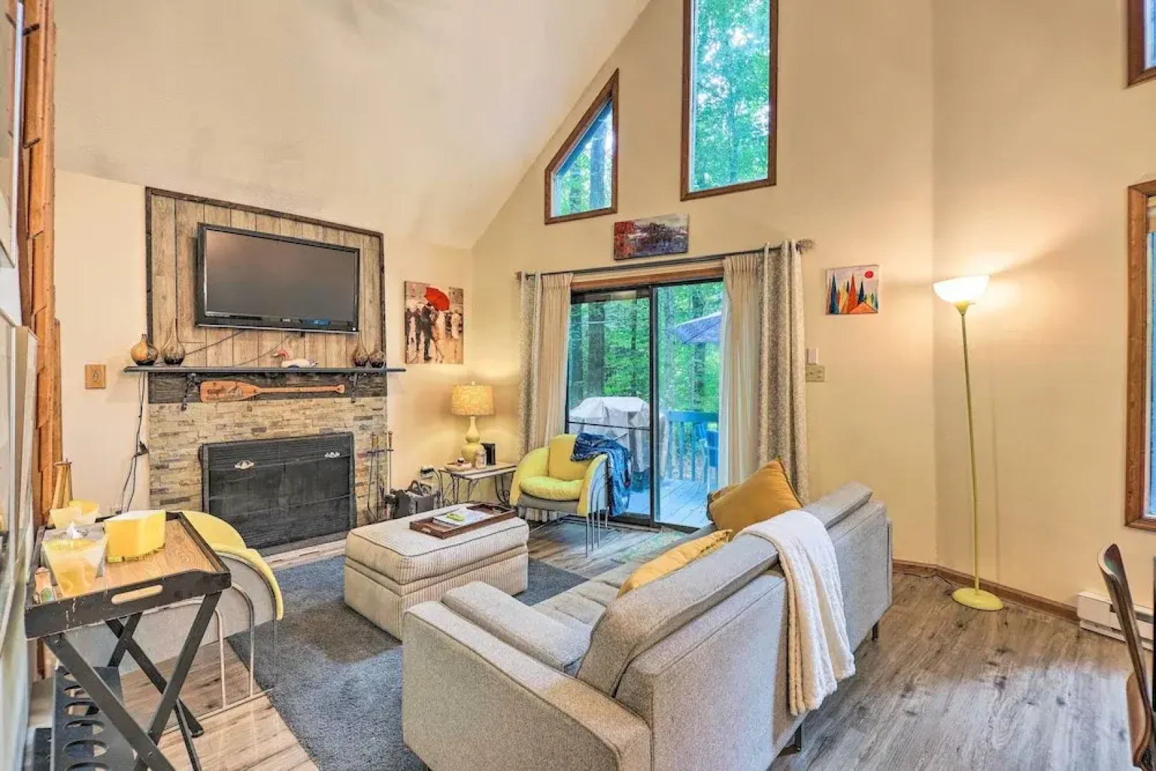 Colorful Pocono Lake Cabin w/ Deck & Fire Pit