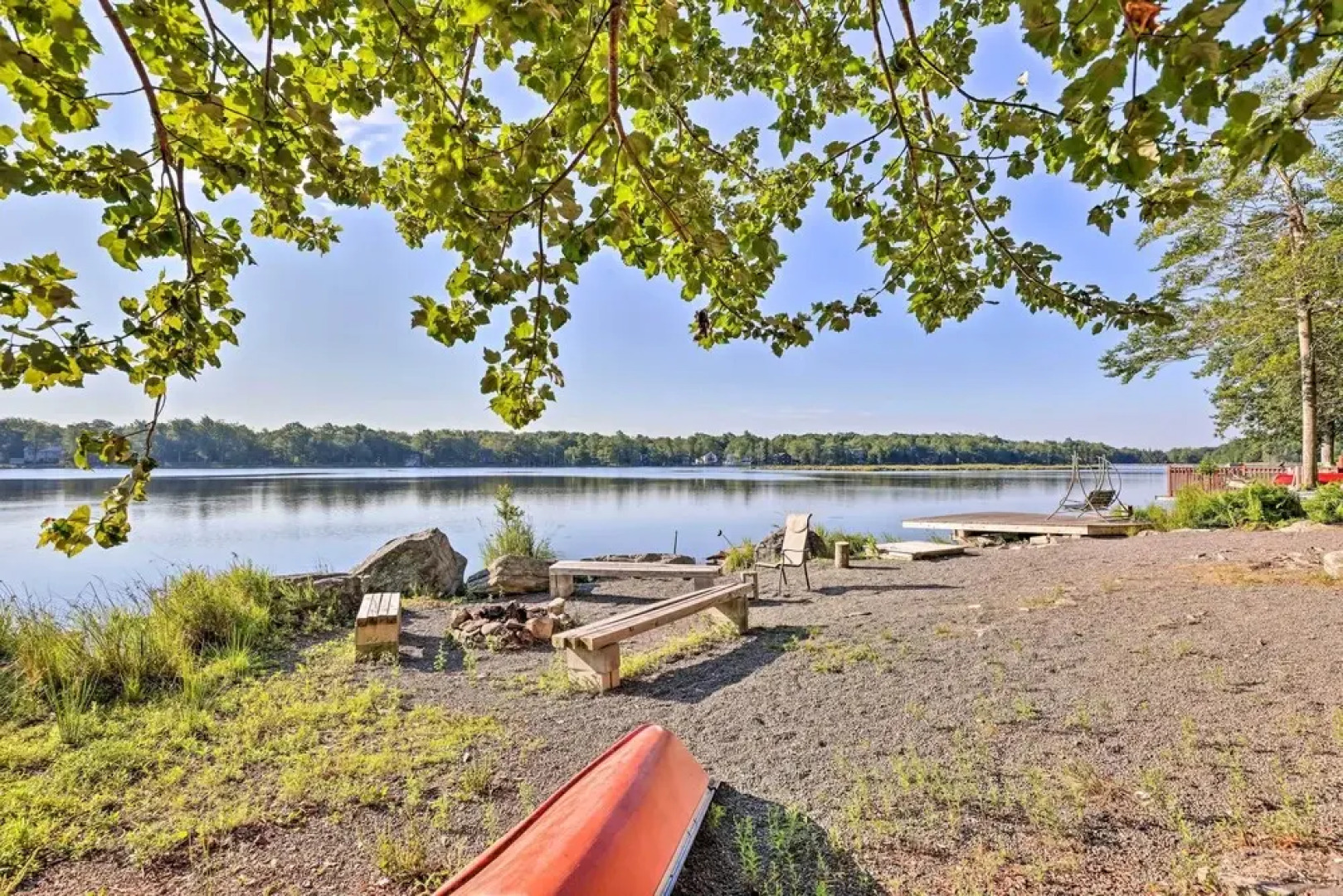 Lakefront Retreat w/ Dock & Yard in Tobyhanna!