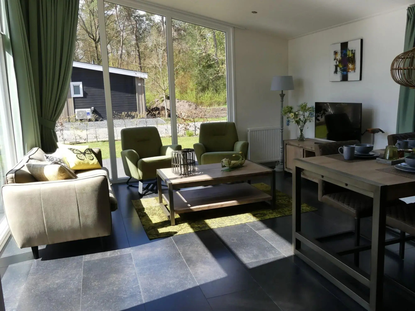 Modern Chalet With A Barbecue At The Forest