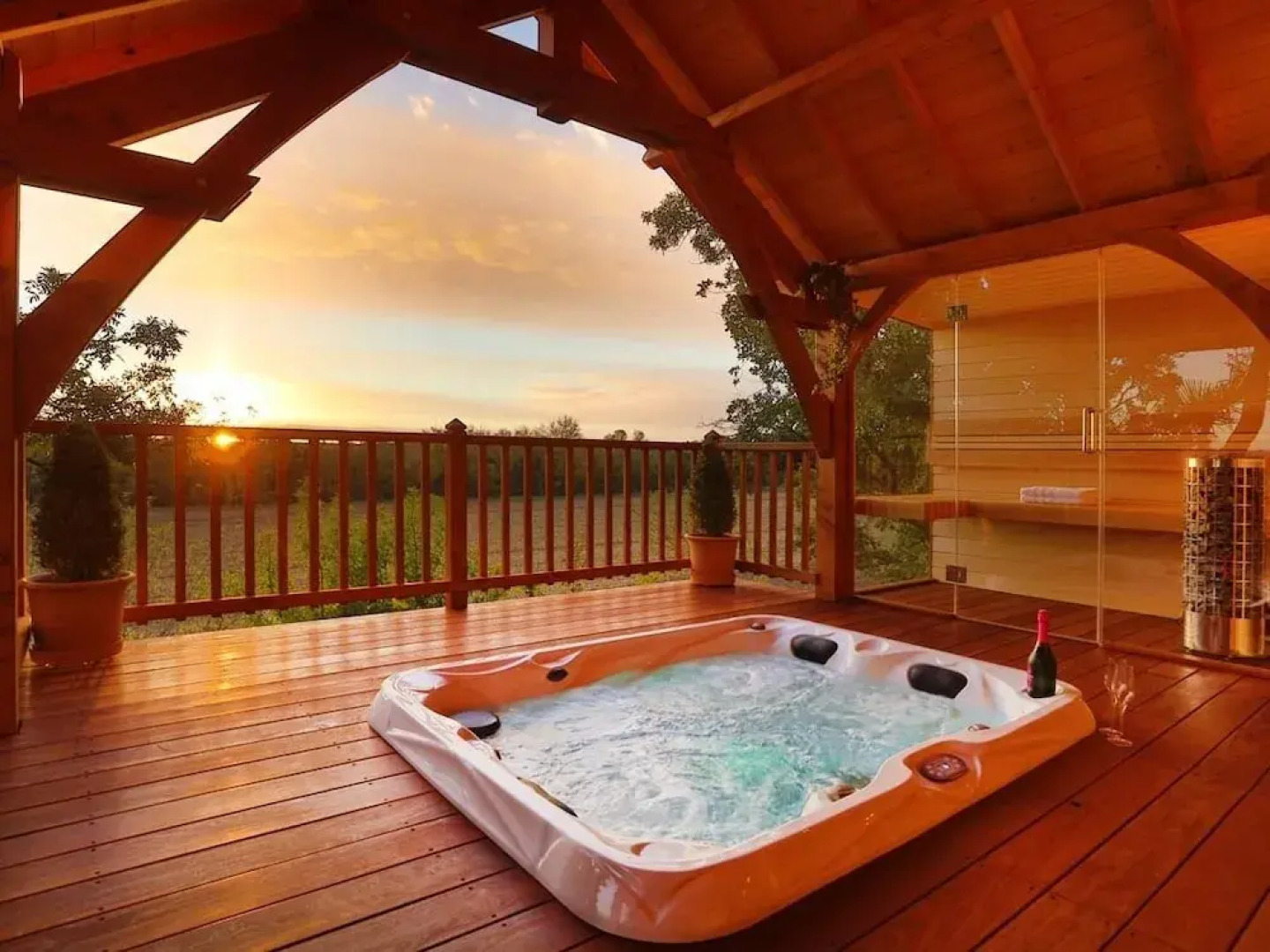 Cabane de Prestige avec Jacuzzi et Sauna privatifs