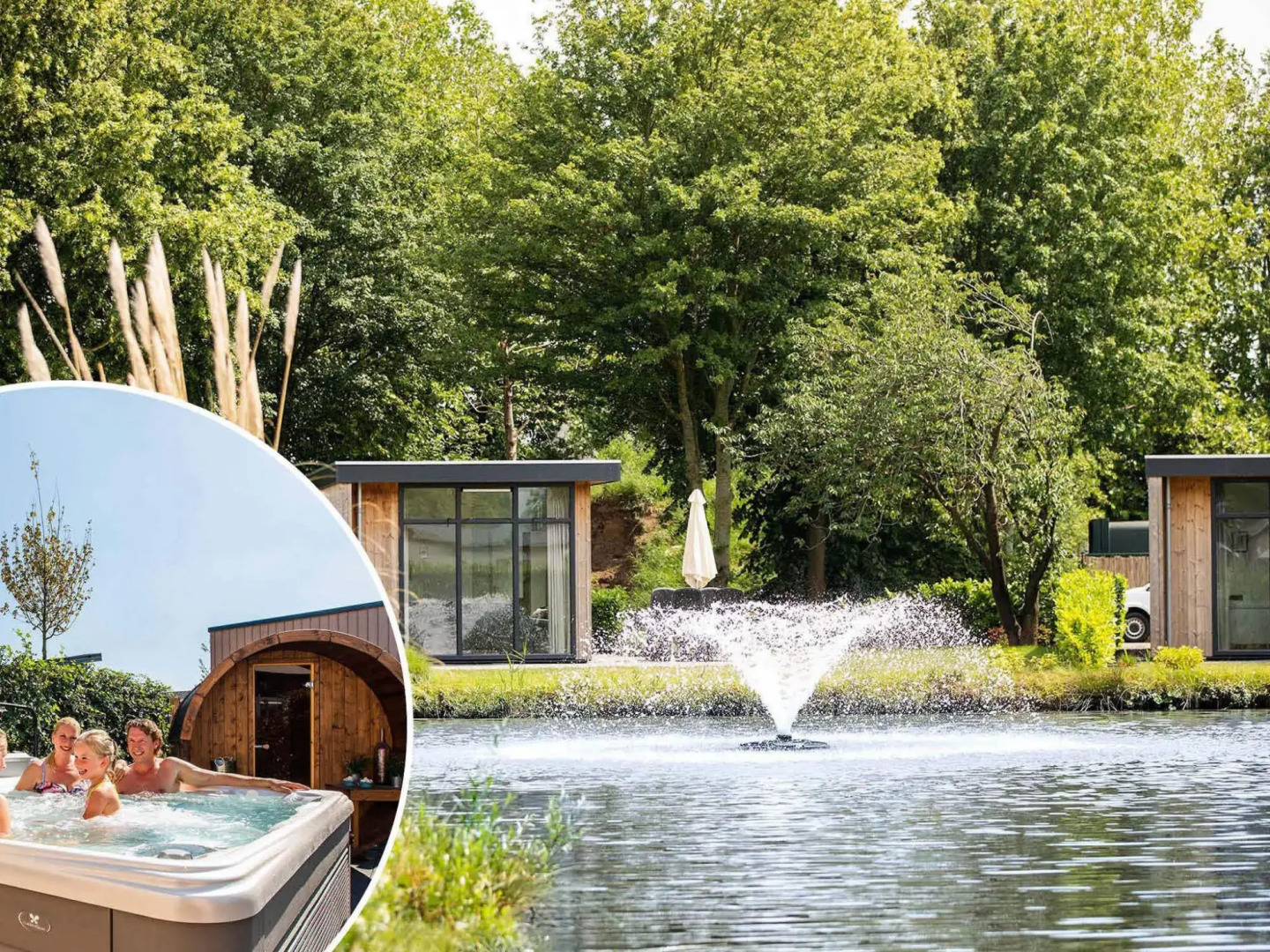 Modern chalet with sauna and spa, on a holiday park in a wetland area