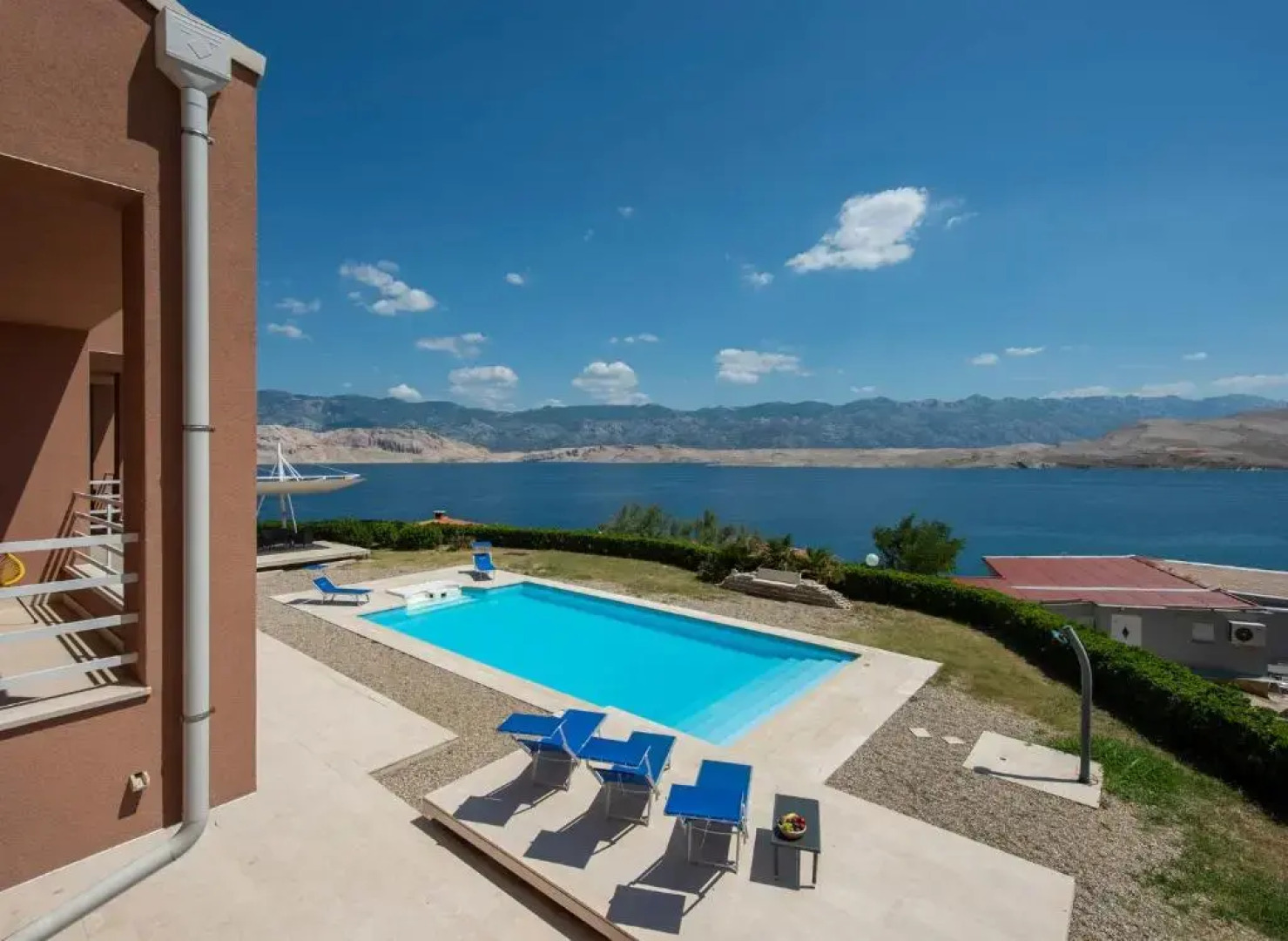 Luxury Seafront Villa Exclusive Pag with private pool by the beach on Pag island
