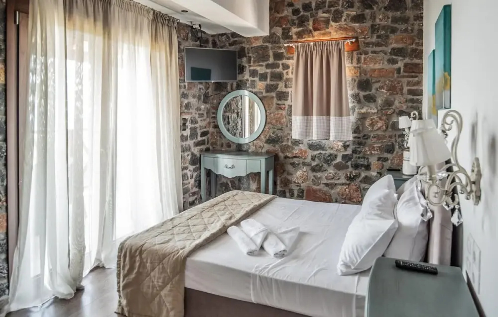 Amazing Home in Milatos with Hot Tub, Sauna & WiFi