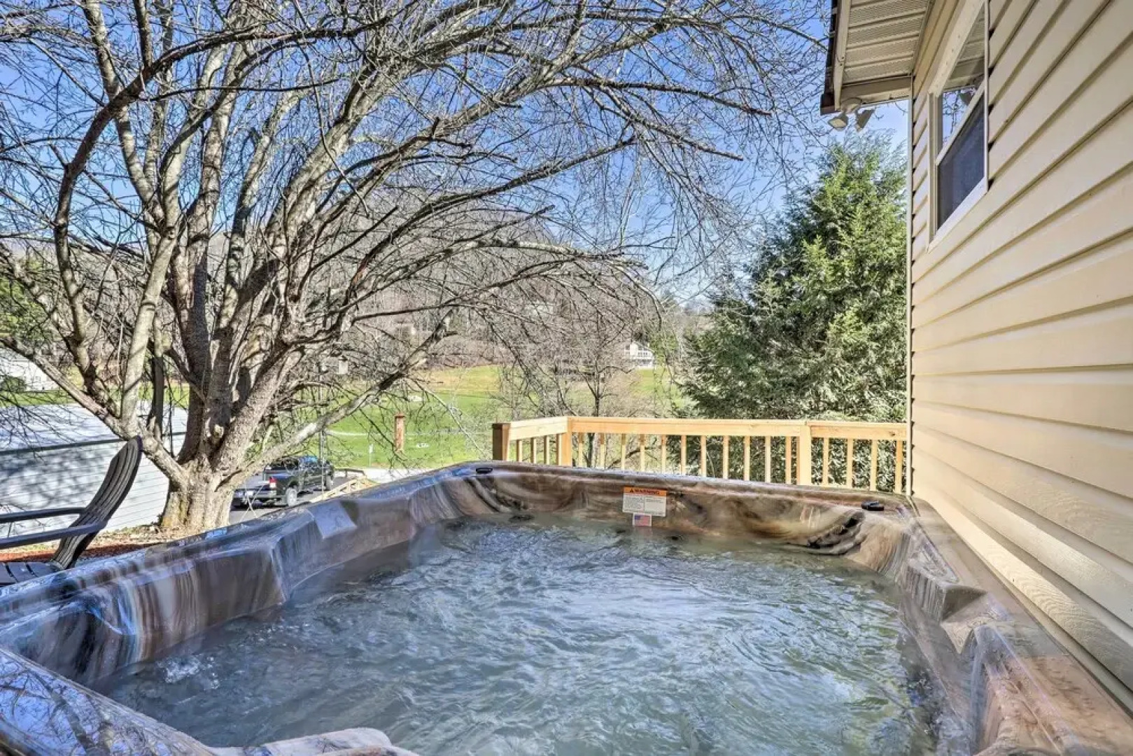 Hot Tub & Fire Pit at Luxe Blue Ridge Bungalow
