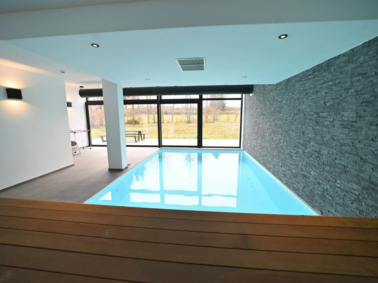 Water mill in Baillonville with swimming pool and sauna