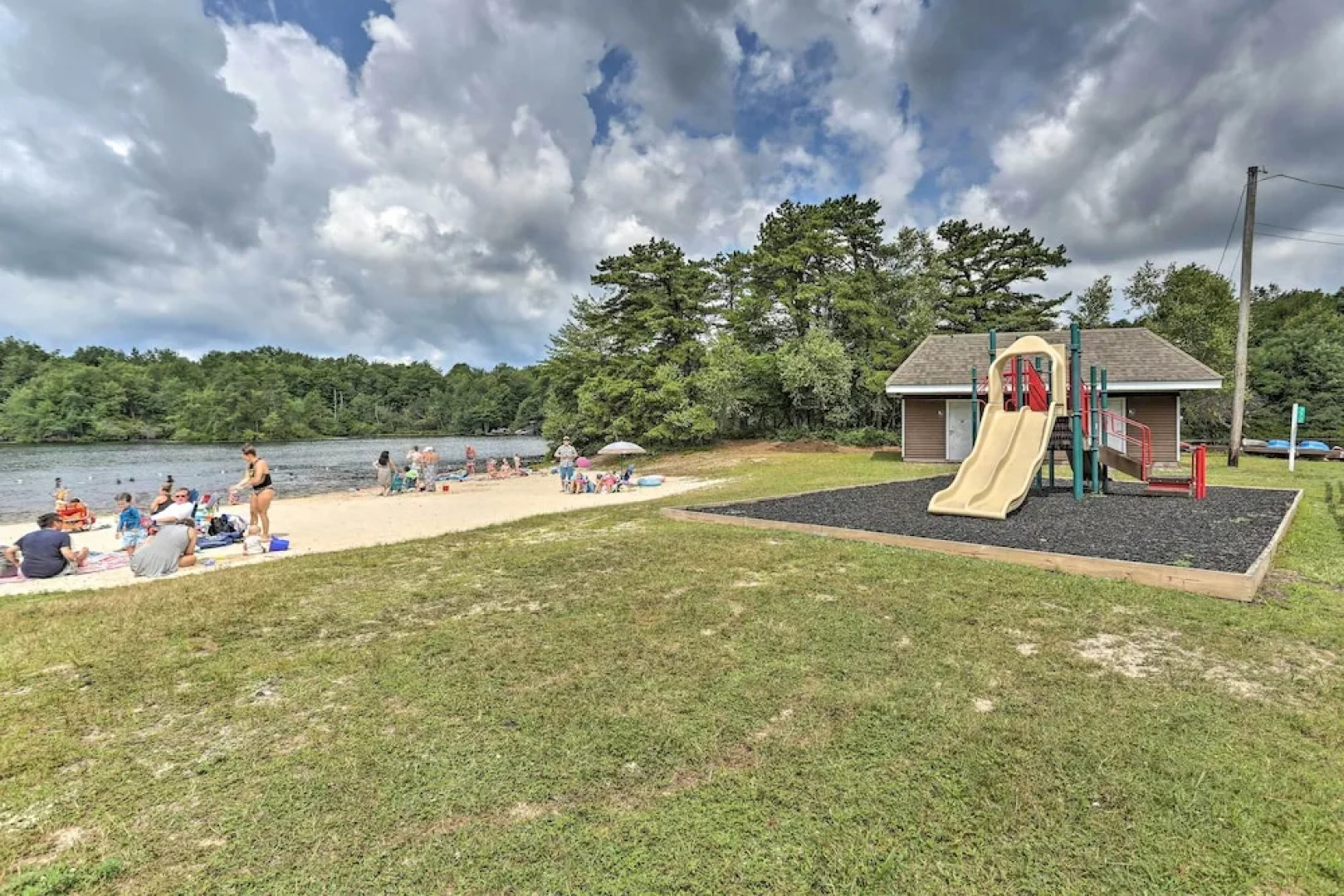 Deck & Lake View: Spacious Long Pond Home!