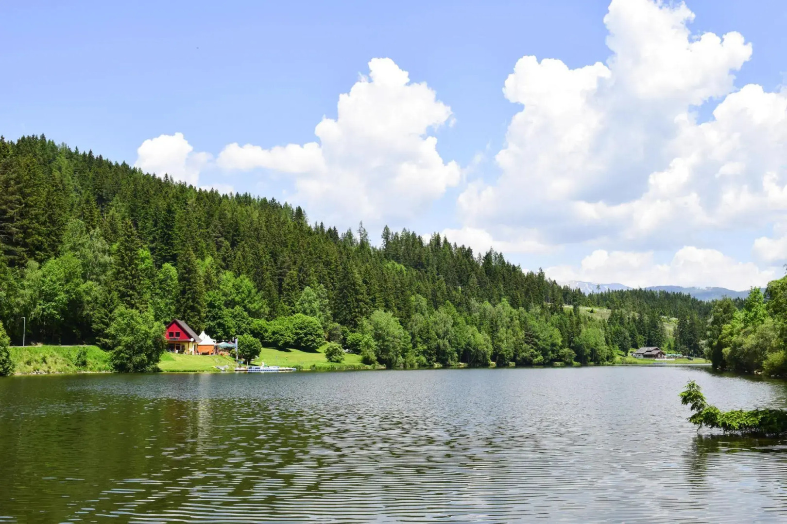 Hut Near Lake Traboch and Eisenerz Alps