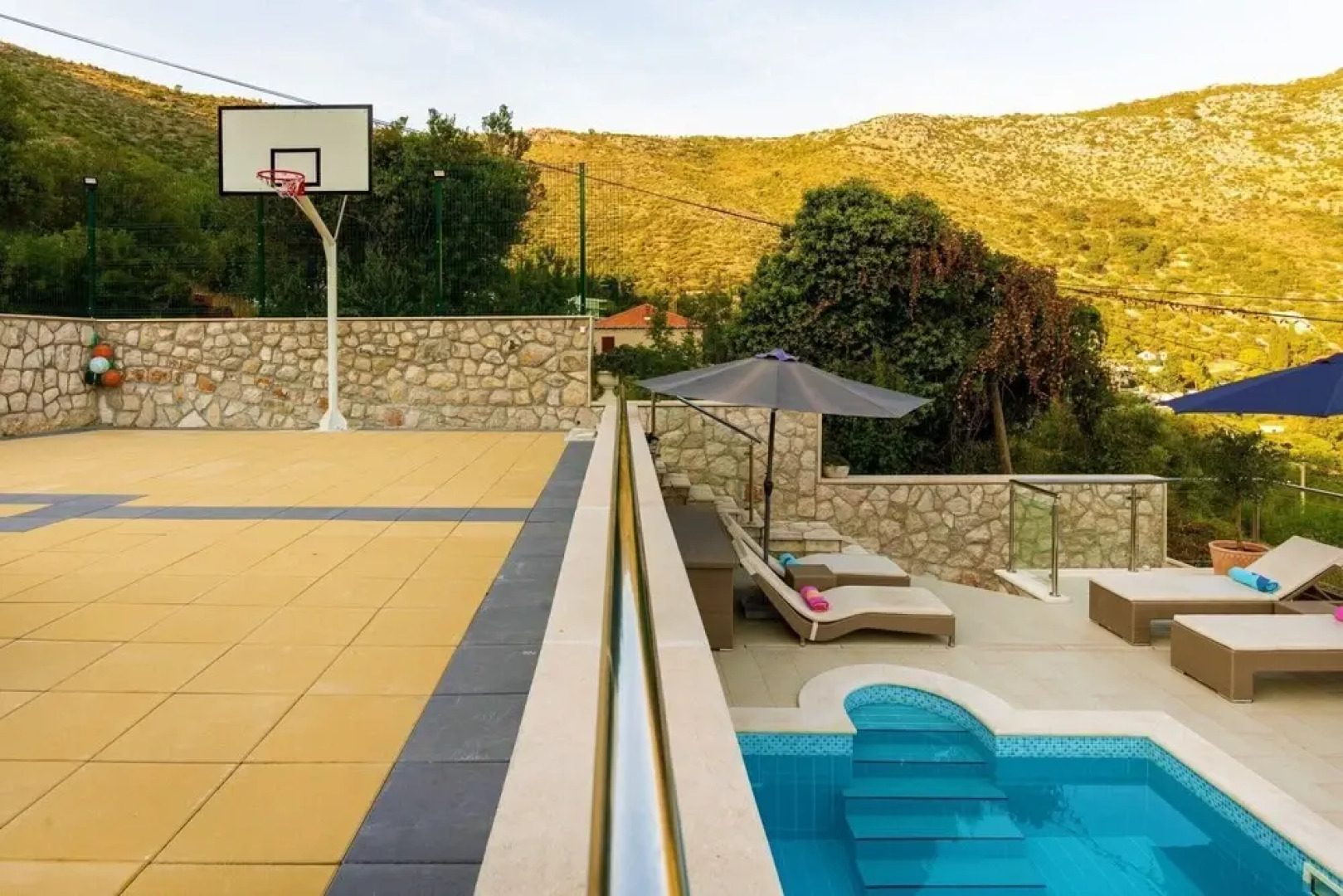 Private Pool Basketball Court