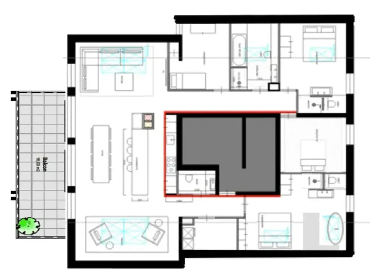 Penthouse with wine climate cabinet, ski lift 1.5 km away.